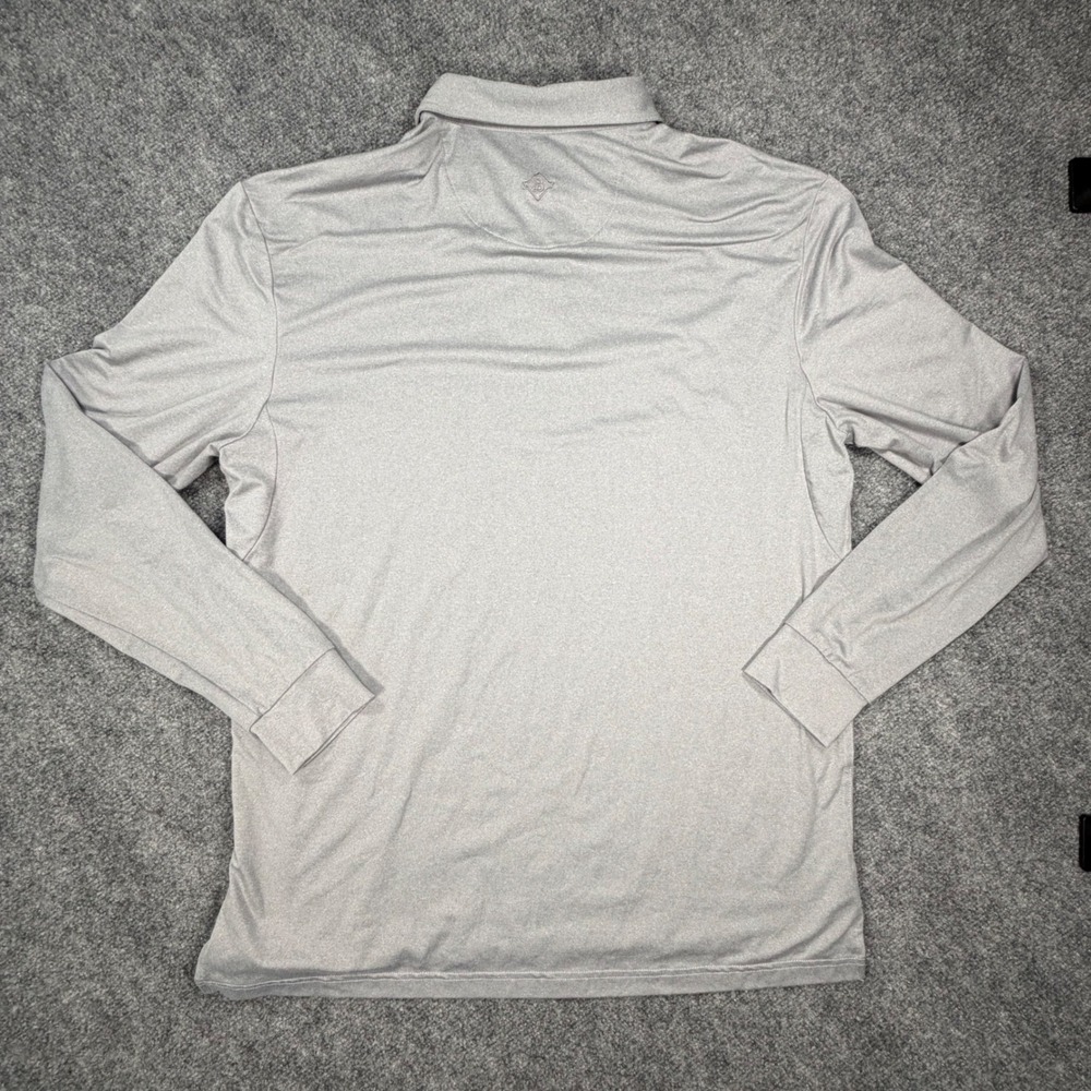 Burlebo Mens Performance Long Sleeve Polo Shirt Gray Size Large Activewear 0656 - Picture 3 of 6